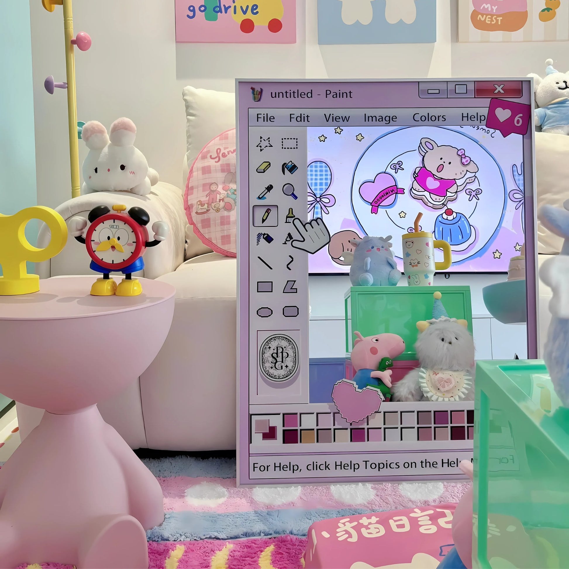 Y2K nostalgia mirror styled for TikTok viral room decor and pastel soft girl bedrooms in Canada Quebec