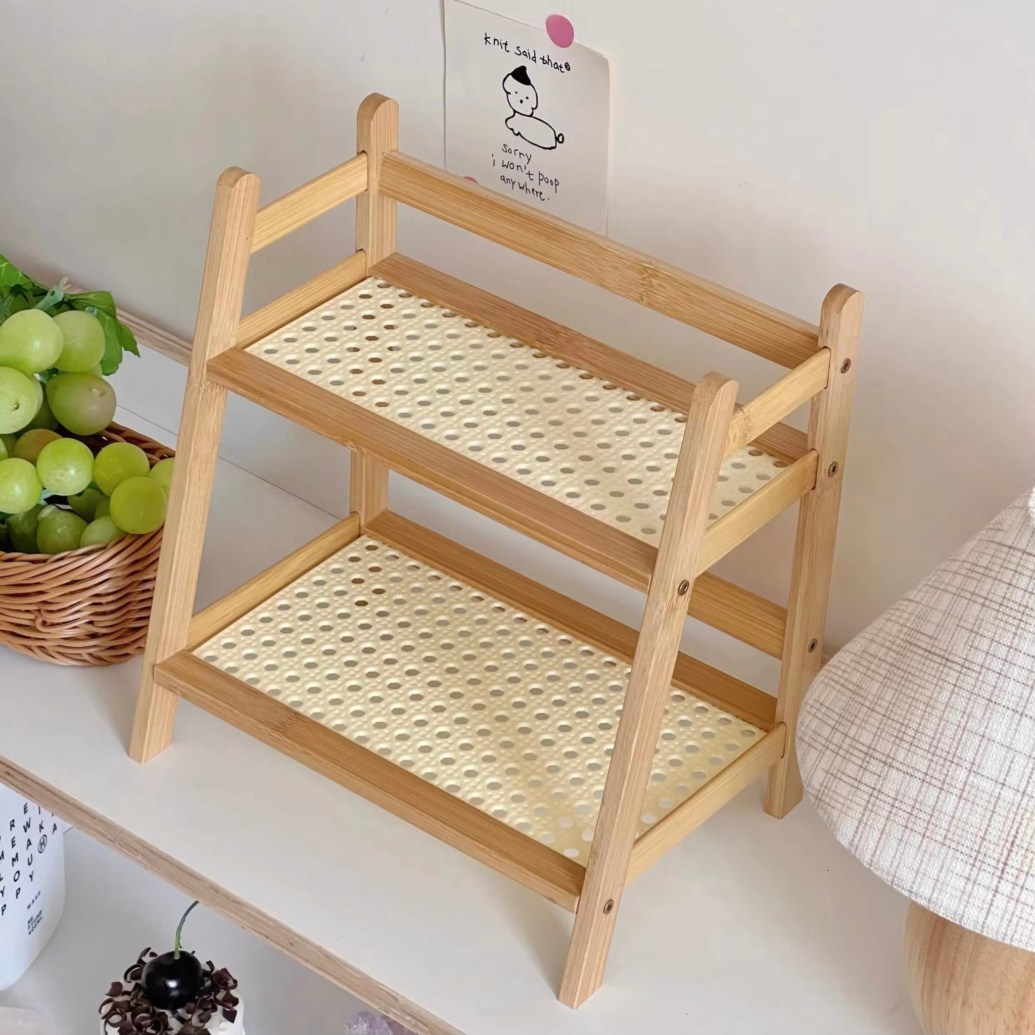 Wooden storage rack for kitchen spices