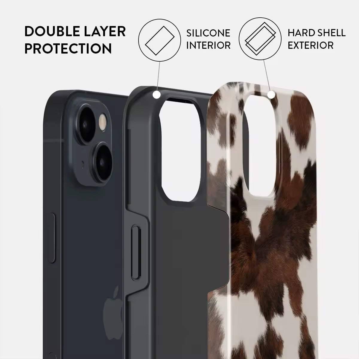 Brown cow fur pattern phone case for iPhone 16 Pro Max