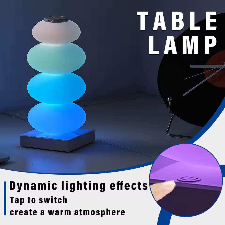 RGB bedside lamp styled for dopamine decor and fun aesthetic setups.