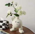 Creative big feet ceramic vase for indoor and outdoor use