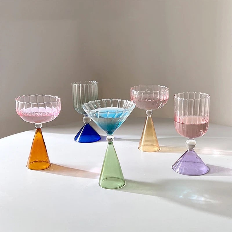 Art Deco crystal champagne glass, perfect for cocktail parties