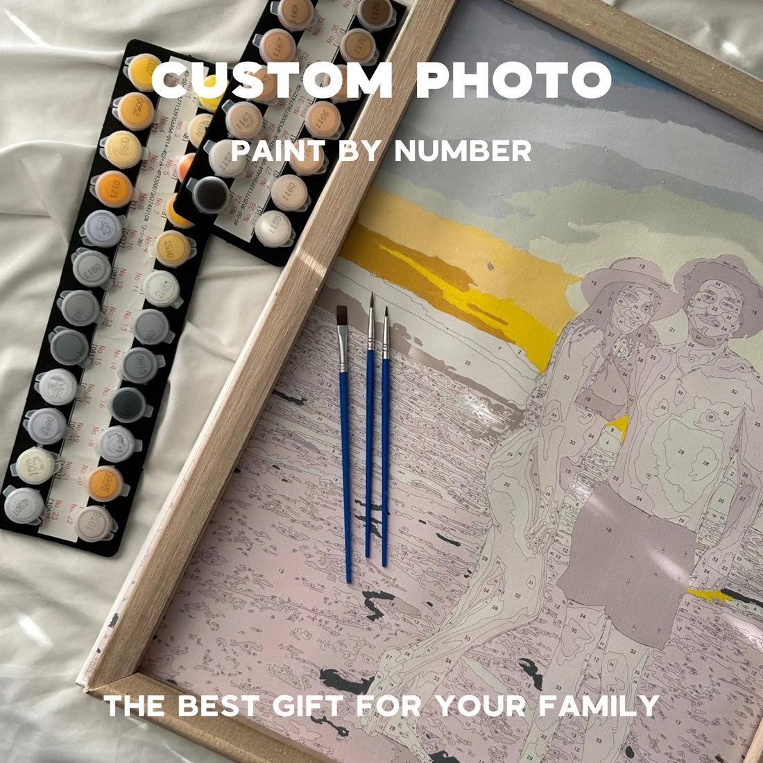 Personalized custom paint by number kit for DIY wall art