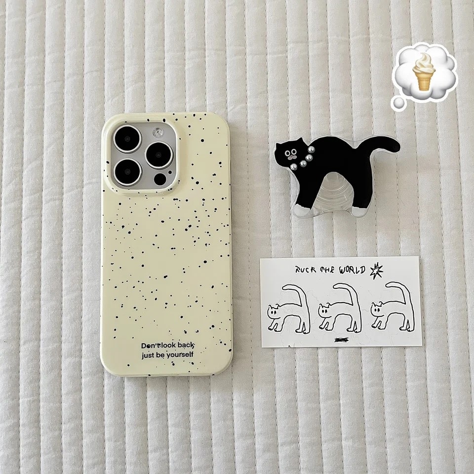 Aesthetic black cat iPhone case for iPhone 14