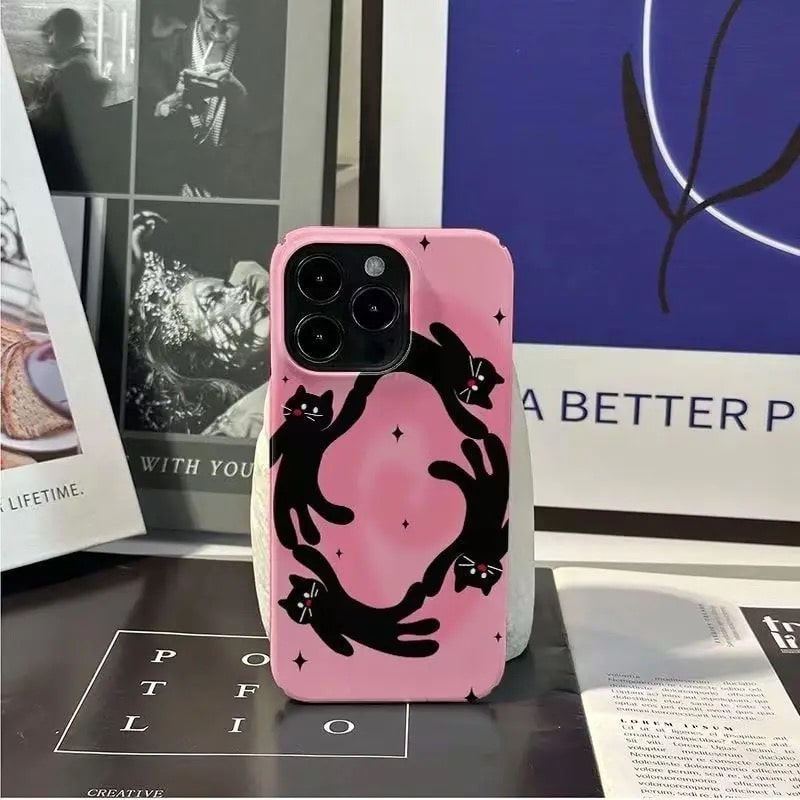 Unique pink aesthetic background phone case