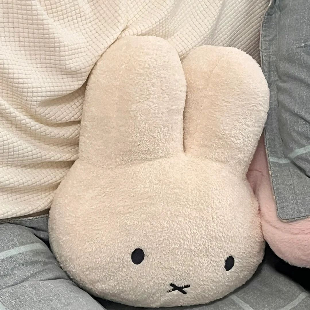 Aesthetic bunny nap pillow with soft plush texture