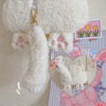 Cute bunny plush crossbody bag with zip closure in soft faux fur