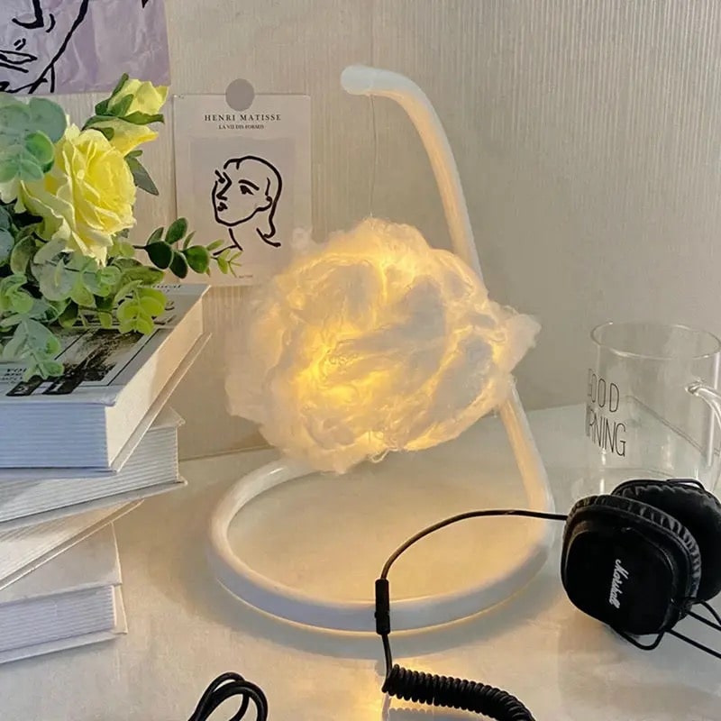Cute Cloud LED Desk Lamp – Rainbow Fluffy Night Light for Kids' Bedrooms and Living Rooms