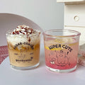 Cute kawaii glass cup for iced coffee