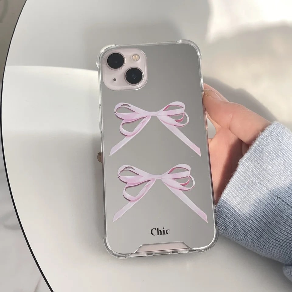 Cute Coquette Aesthetic iPhone Case with Bowknot