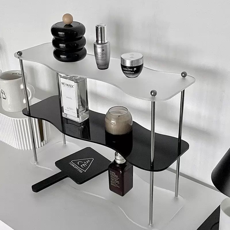 Acrylic shelf for storing mugs and cosmetics, a stylish storage solution