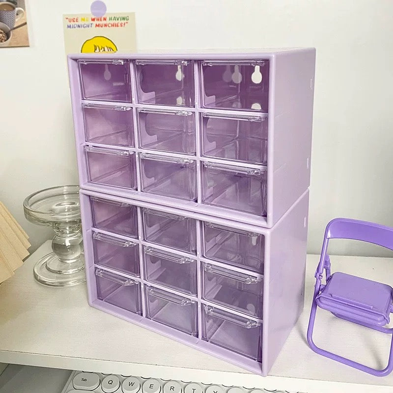 Desktop transparent storage box for cute room decoration