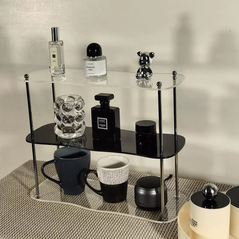 Acrylic rack shelf for storing cosmetics and accessories on your vanity