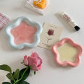 Hand-painted flower ceramic plate for desk decor