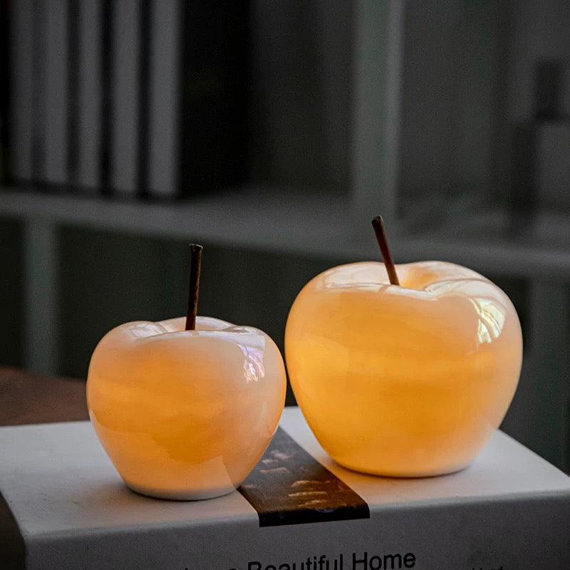 LED Iridescent Pearl Apple Lamp with a Nordic aesthetic for cozy spaces