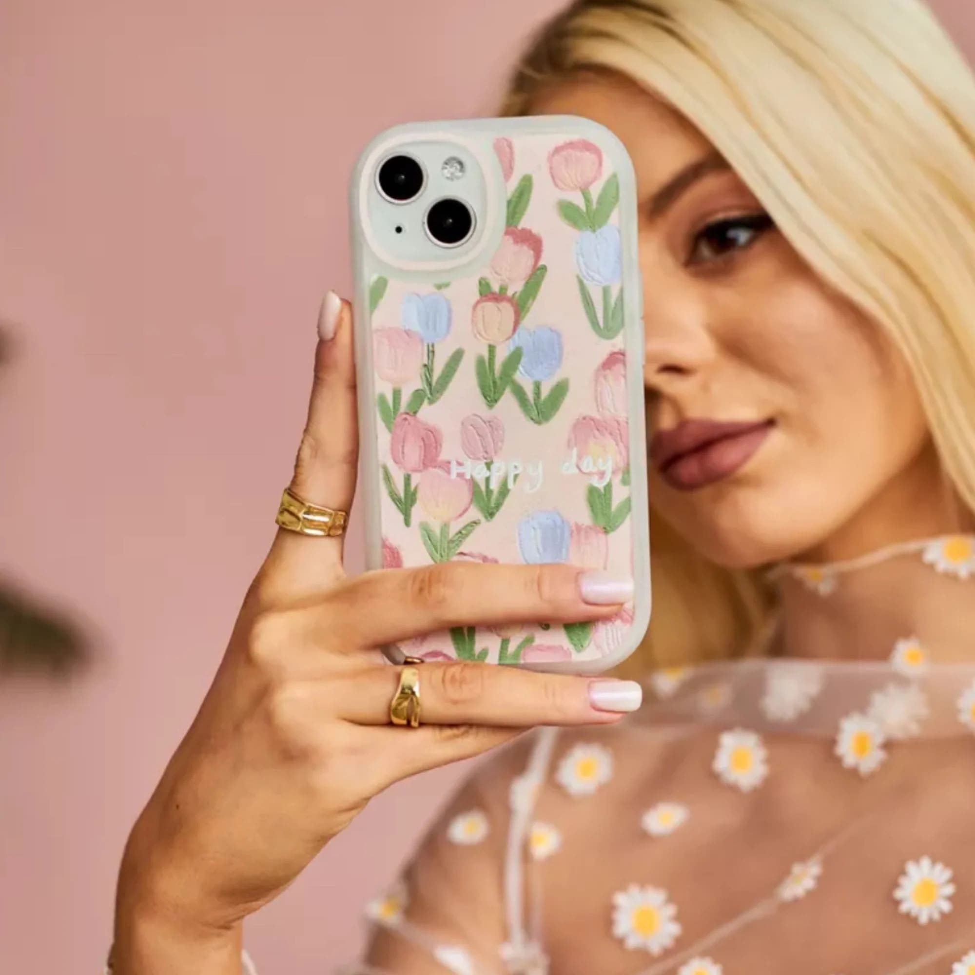 Cute Girls Pink iPhone Case – Floral Design