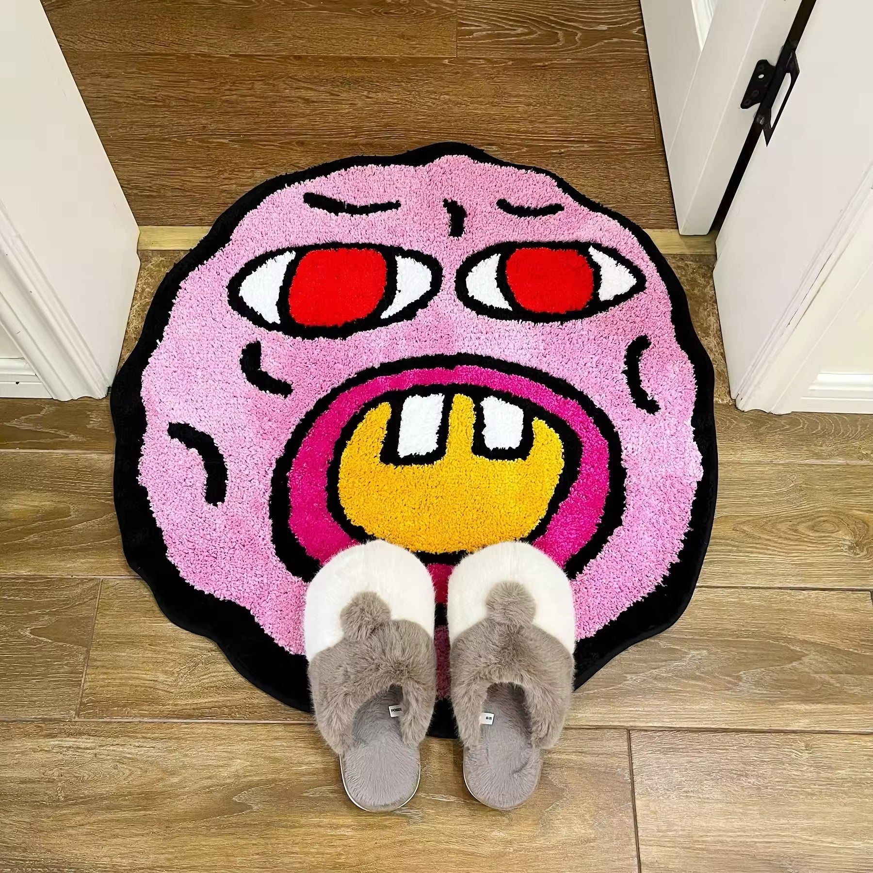 Cherry Bomb Pink Tufted Rug β Kawaii Bedroom Decor