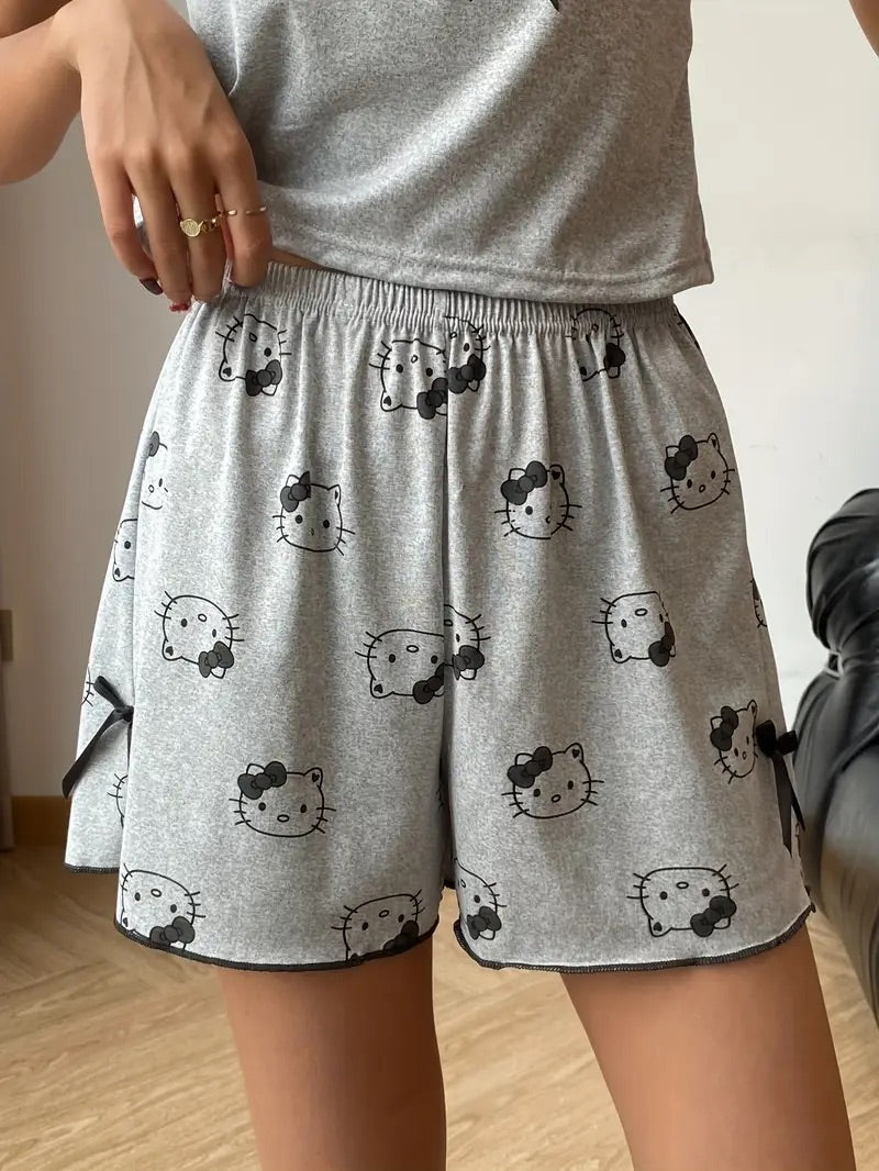 Adorable Hello Kitty tank and shorts set for lounging