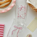 French-style glass cup with pink bow for gifting