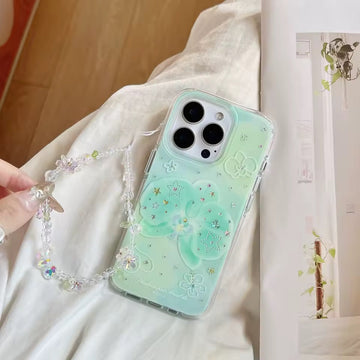 Mint Orchid iPhone Case with Bracelet — Korean Aesthetic Phone Cover – The Feelz Mint Orchid iPhone Case with Bracelet — Korean Aesthetic Phone Cover – The Feelz