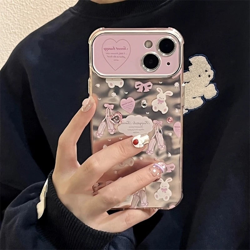 Cute bunny phone case with bow for iPhone 14