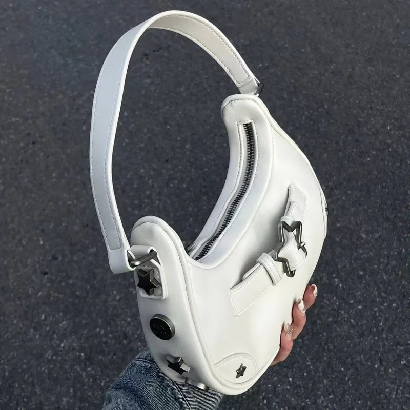 White Star Bag - Y2K Retro Leather Shoulder Handbag White Star Bag - Y2K Retro Leather Shoulder Handbag