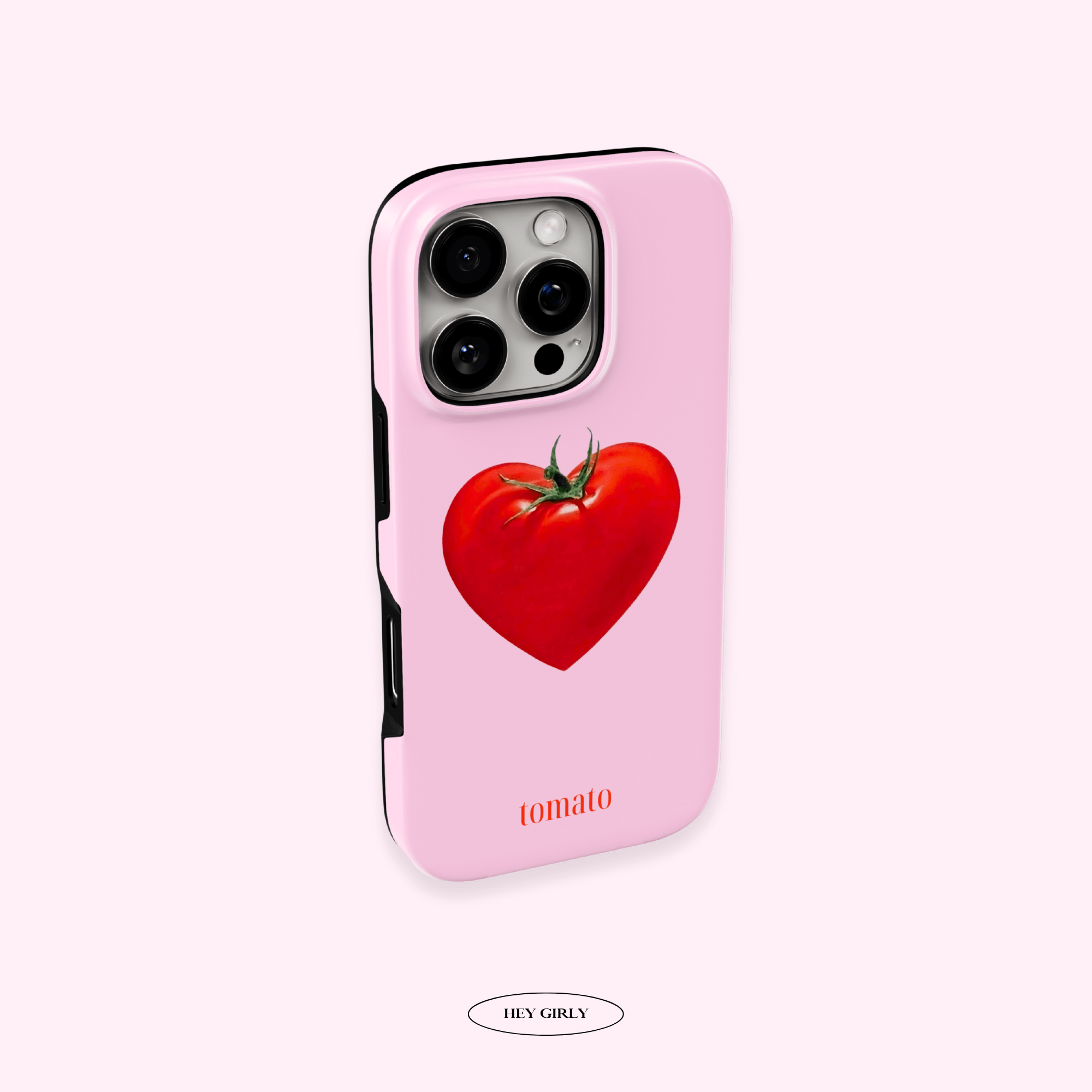 Soft girl and dopamine decor inspired tomato phone case in pink