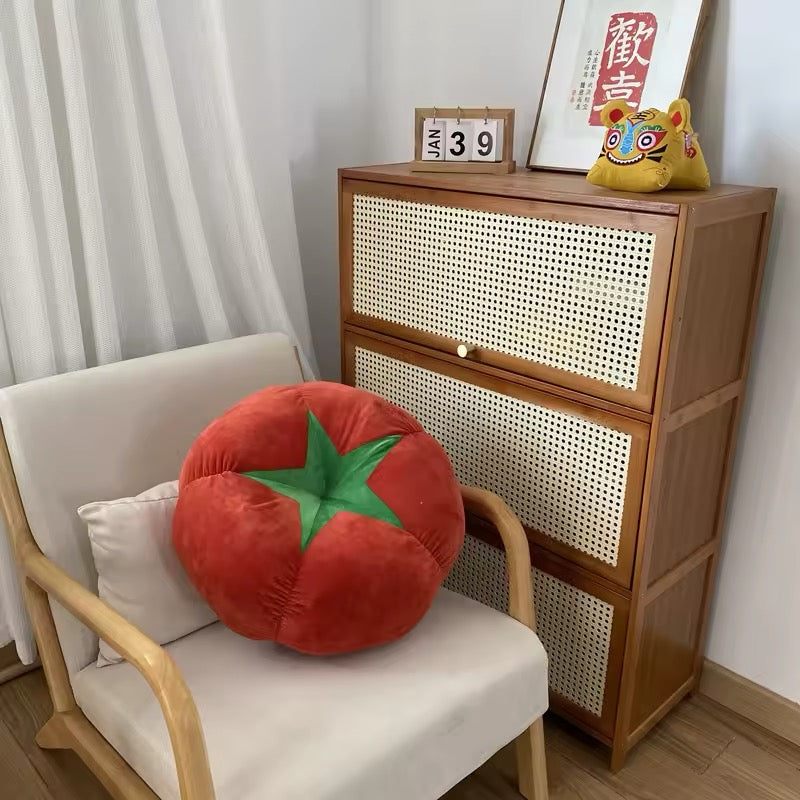 Cute fruit-shaped tomato pillow for aesthetic room
