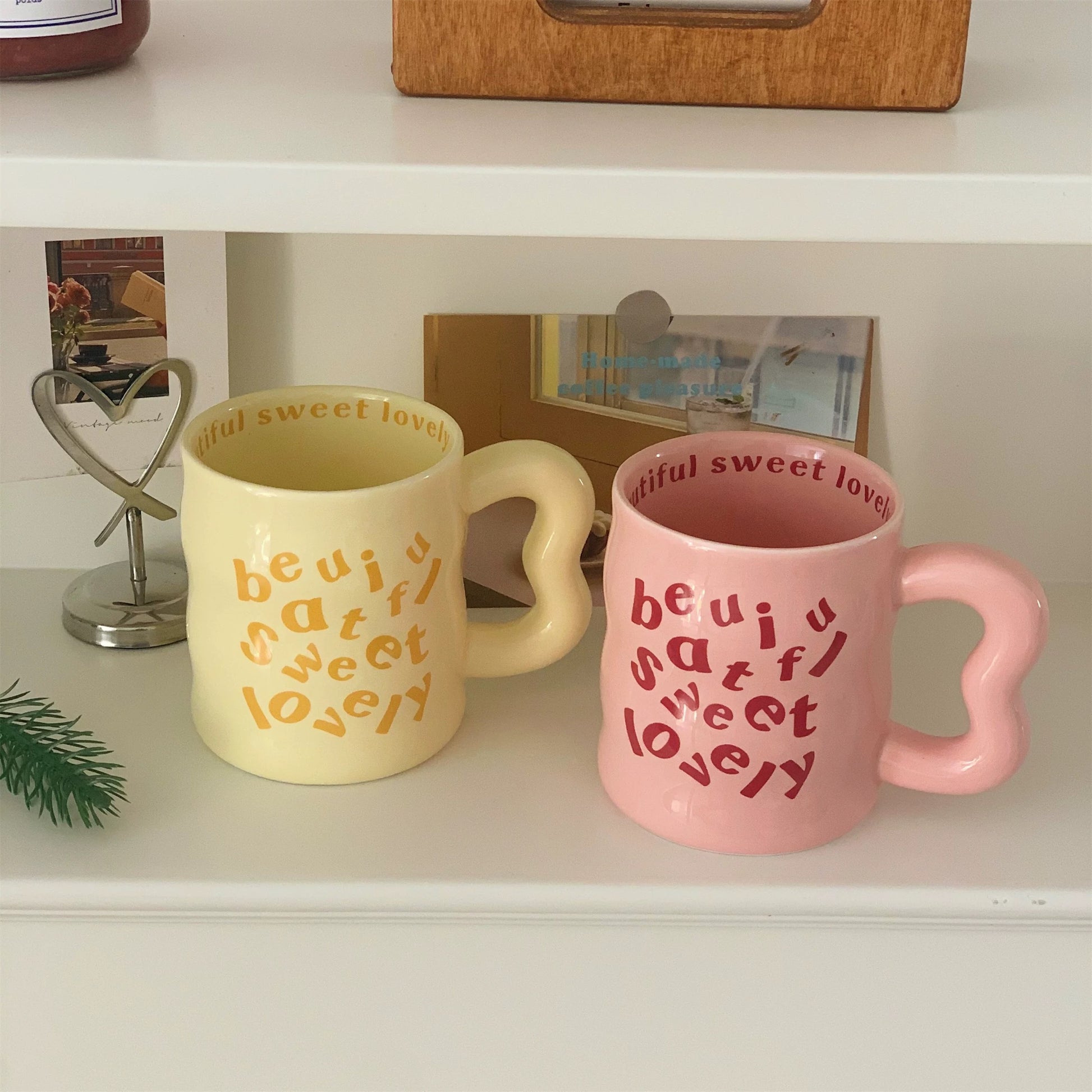 Cute yellow ceramic coffee mug perfect for tea or milk