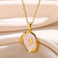 Gold enamel letter necklace for birthdays and gifts