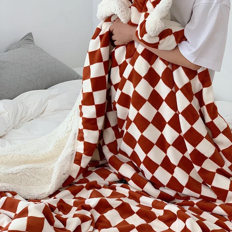 Danish aesthetic plaid blanket for stylish home decor