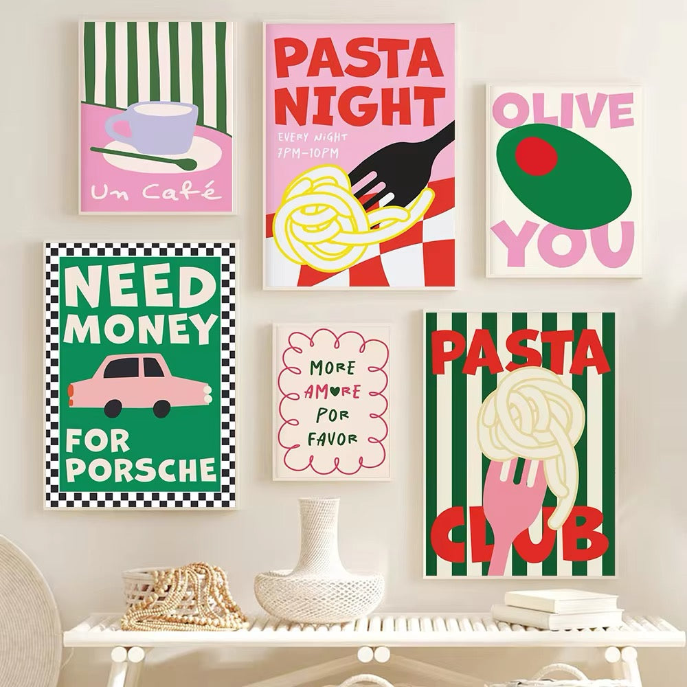 Colorful Food Poster: Colorful Canvas Art for Kitchen Decor – The Feelz