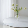 Minimalist Nordic Rounded Glass Flute Vase for Stylish Home Decor