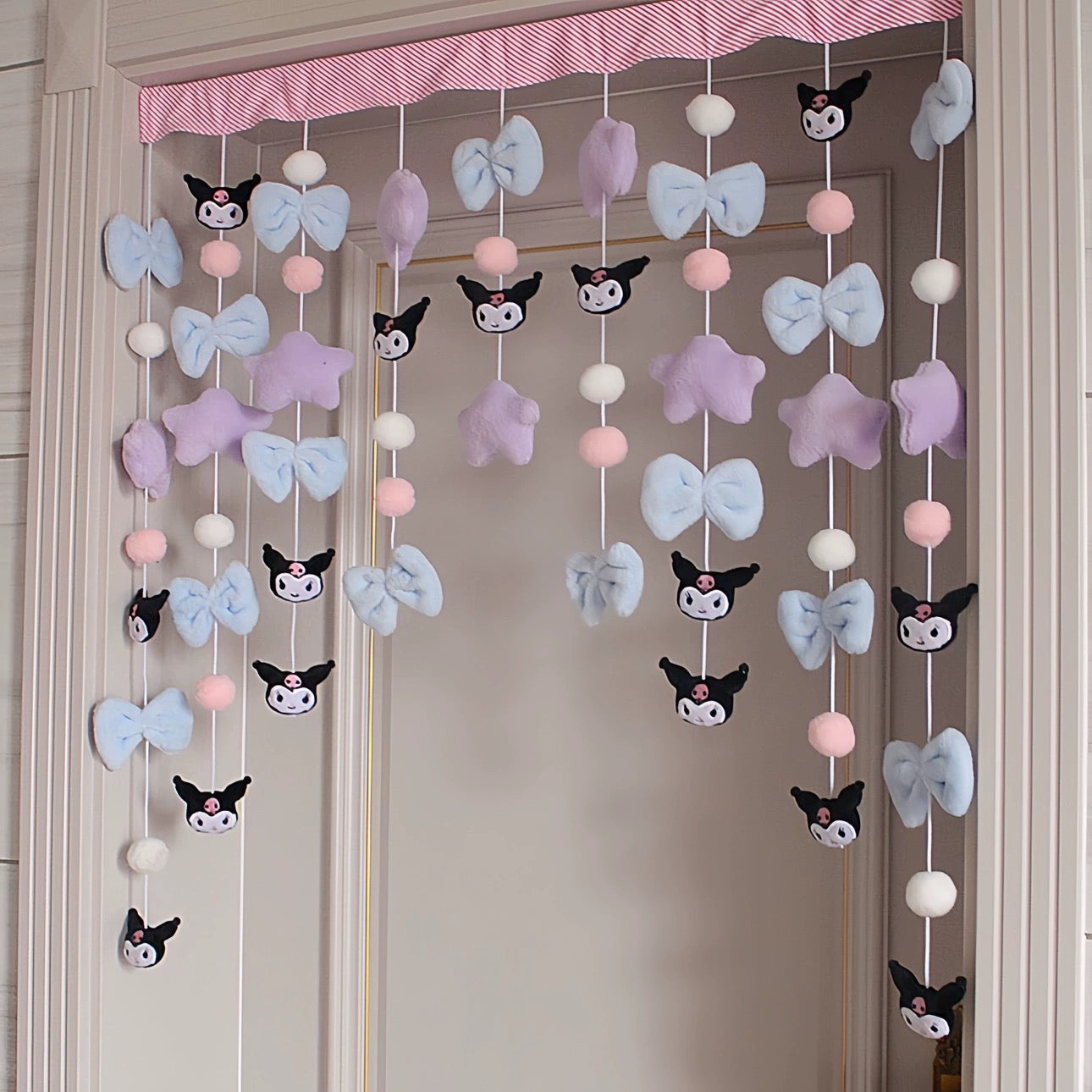 Cute Sanrio curtain strips with magic tape attachment