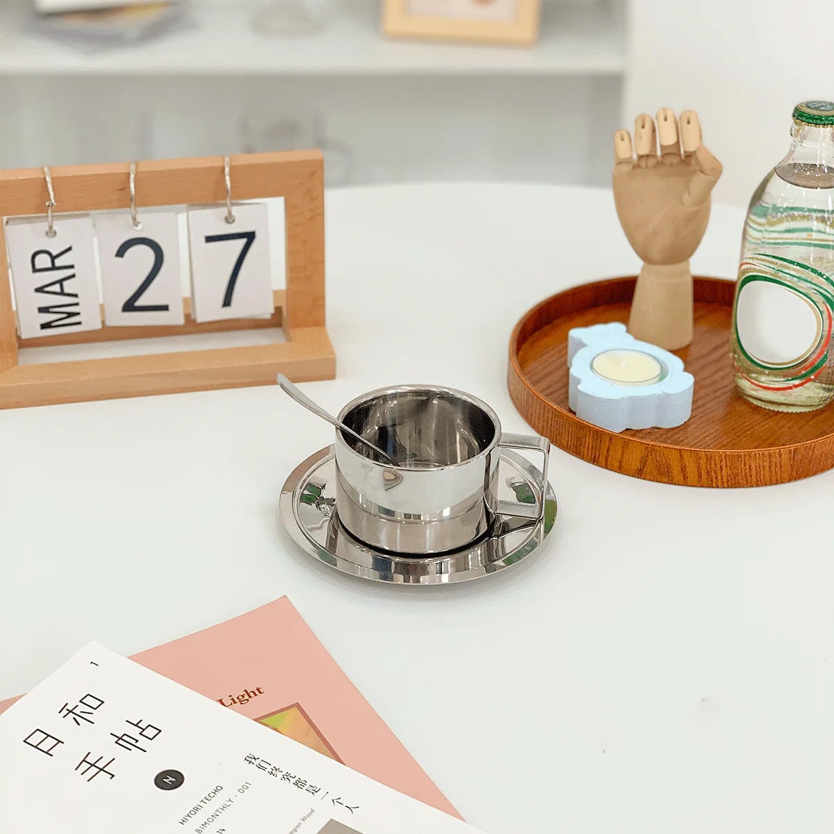 stylish tea set for morning coffee enjoyment