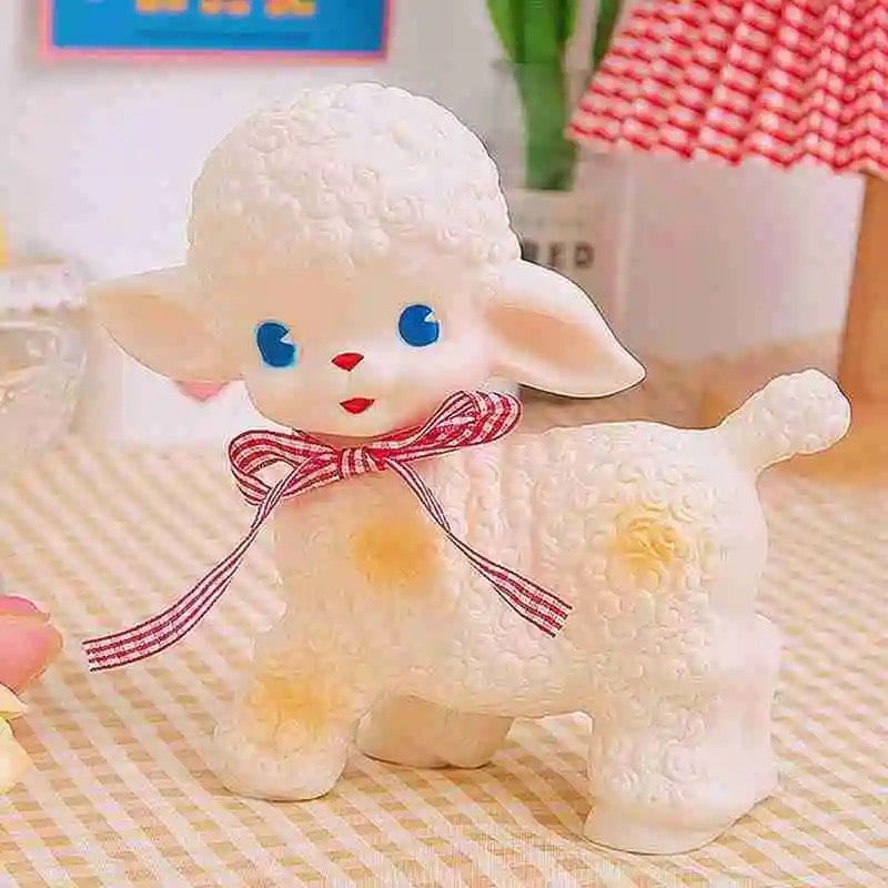 Vintage Sheep Doll – Cute Desk Ornament for Retro Home Decor – The