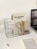 Minimalist metal rack for books and magazines