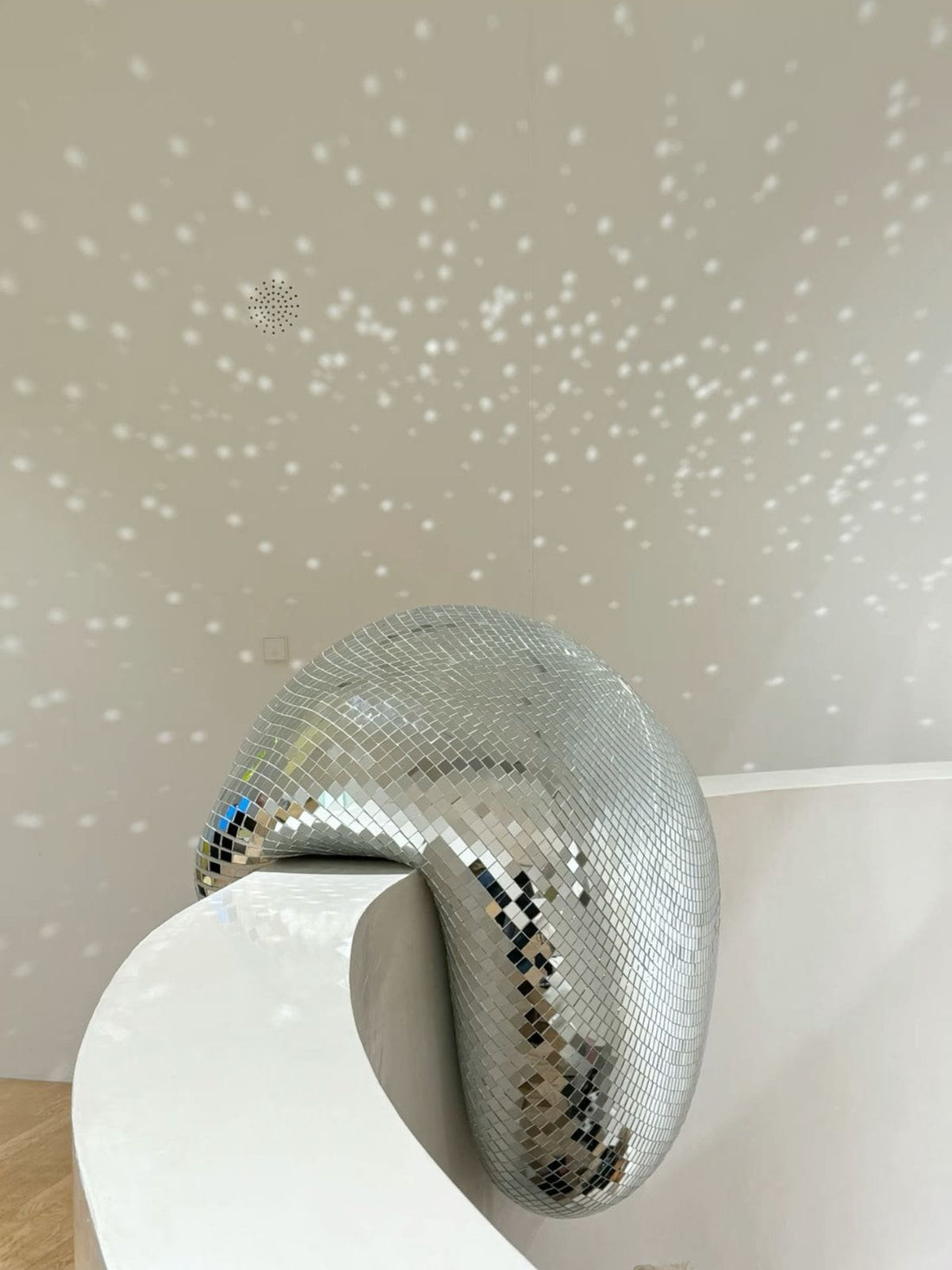 Melting disco ball decor for retro vibe