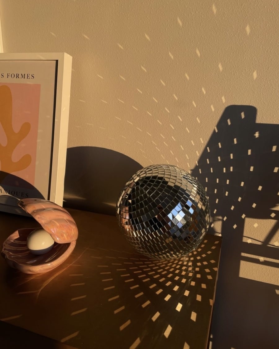 Mirror disco ball for retro 70s-themed celebrations