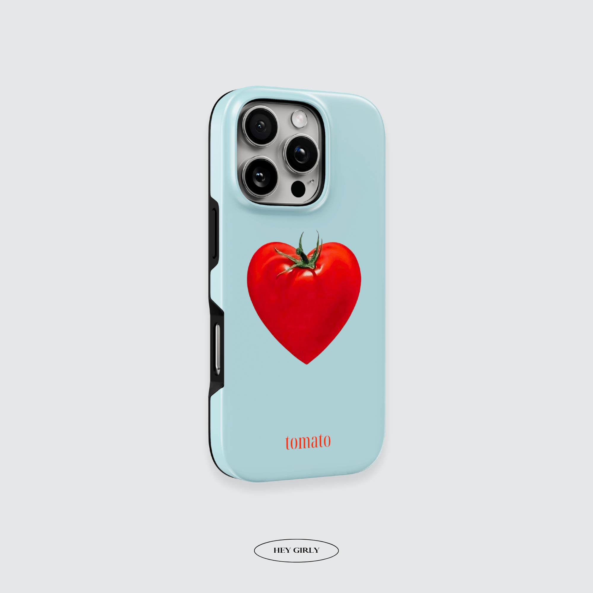 Tomato heart glossy phone case for dopamine-core mirror selfies