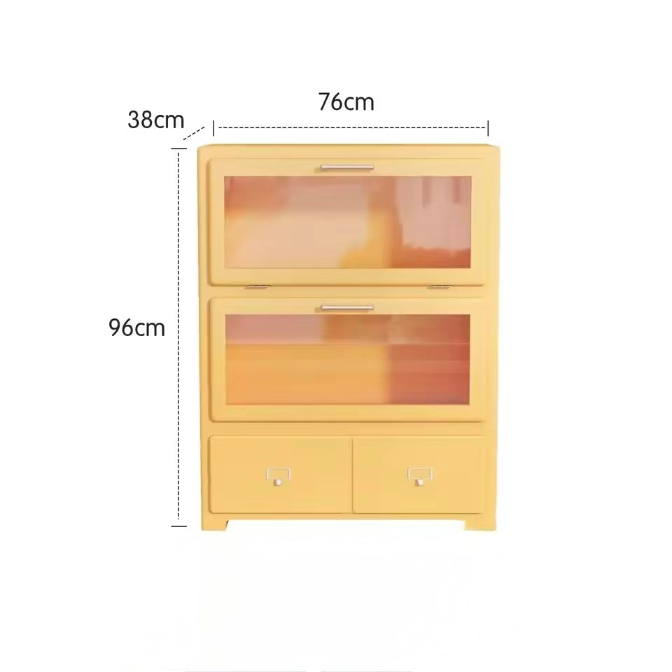Cute pastel pink dopamine display cabinet styled for collectors room aesthetic interior