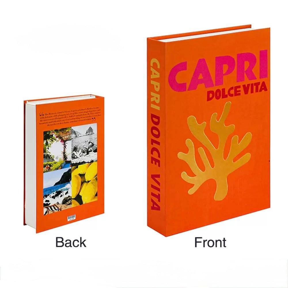 Front view of the open book box showing durable cardboard interior perfect for storing keepsakes.