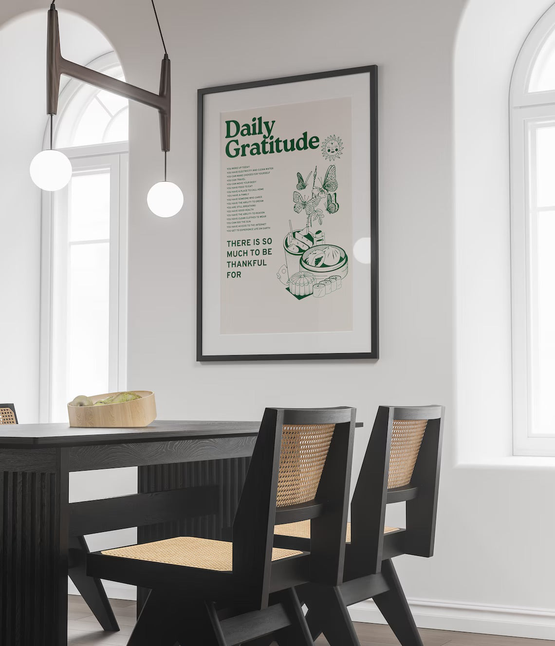 Retro quote print in green, ideal for a stylish and nostalgic room look