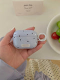 Dots blue AirPods case with anti-drop protection