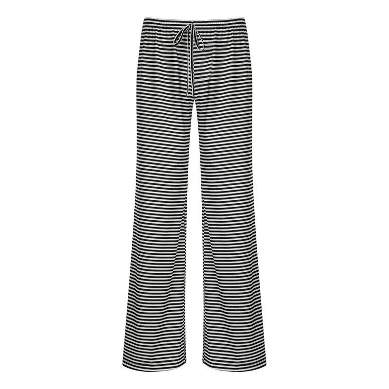 Drawstring stripe pants perfect for lounging