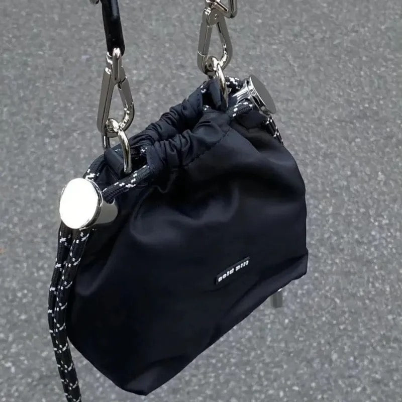 Small e-girl black bag for Y2K and edgy fashion