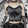 E-girl Gothic butterfly crop top with retro and grunge style