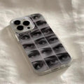 Gray iPhone Case - Eyes Design in Grunge Aesthetic