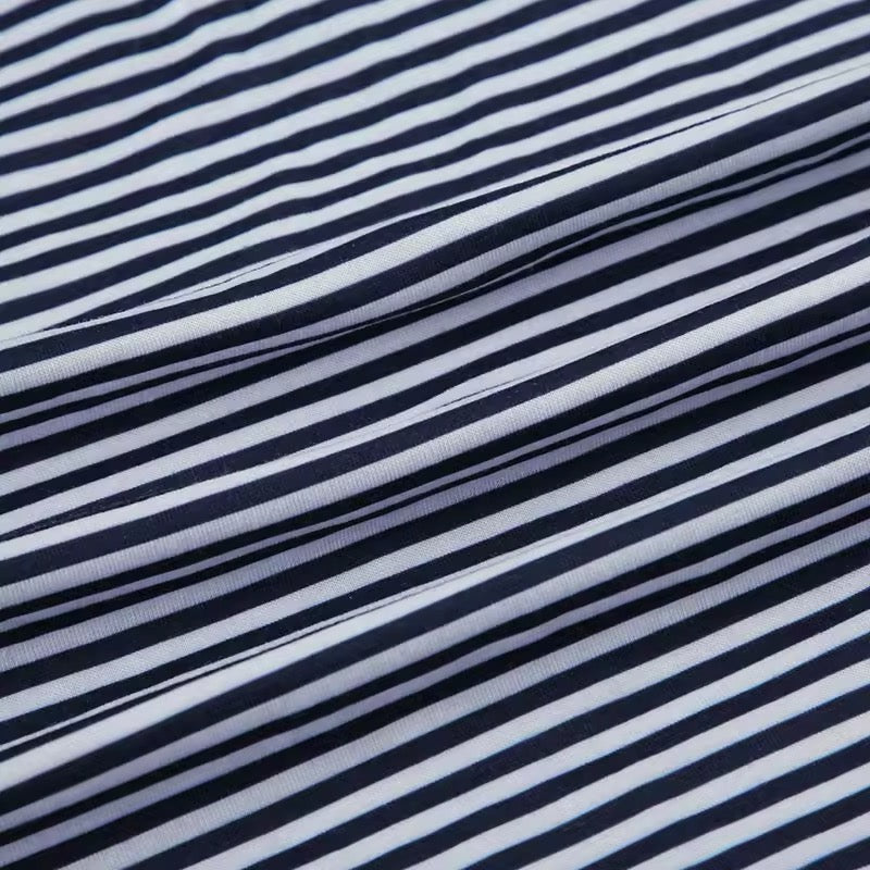 Elastic waist stripe pants for maximum comfort