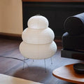 Japanese bedside lamp with rice paper shade for warm lighting